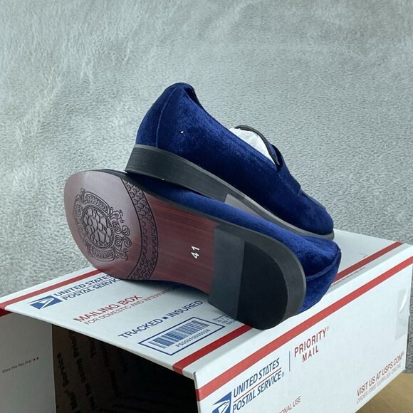 FLQL Men's Oxford Slip On Loafer Memory Foam Velvet Purple K26 Size 8 NWOB S119 - Picture 6 of 8